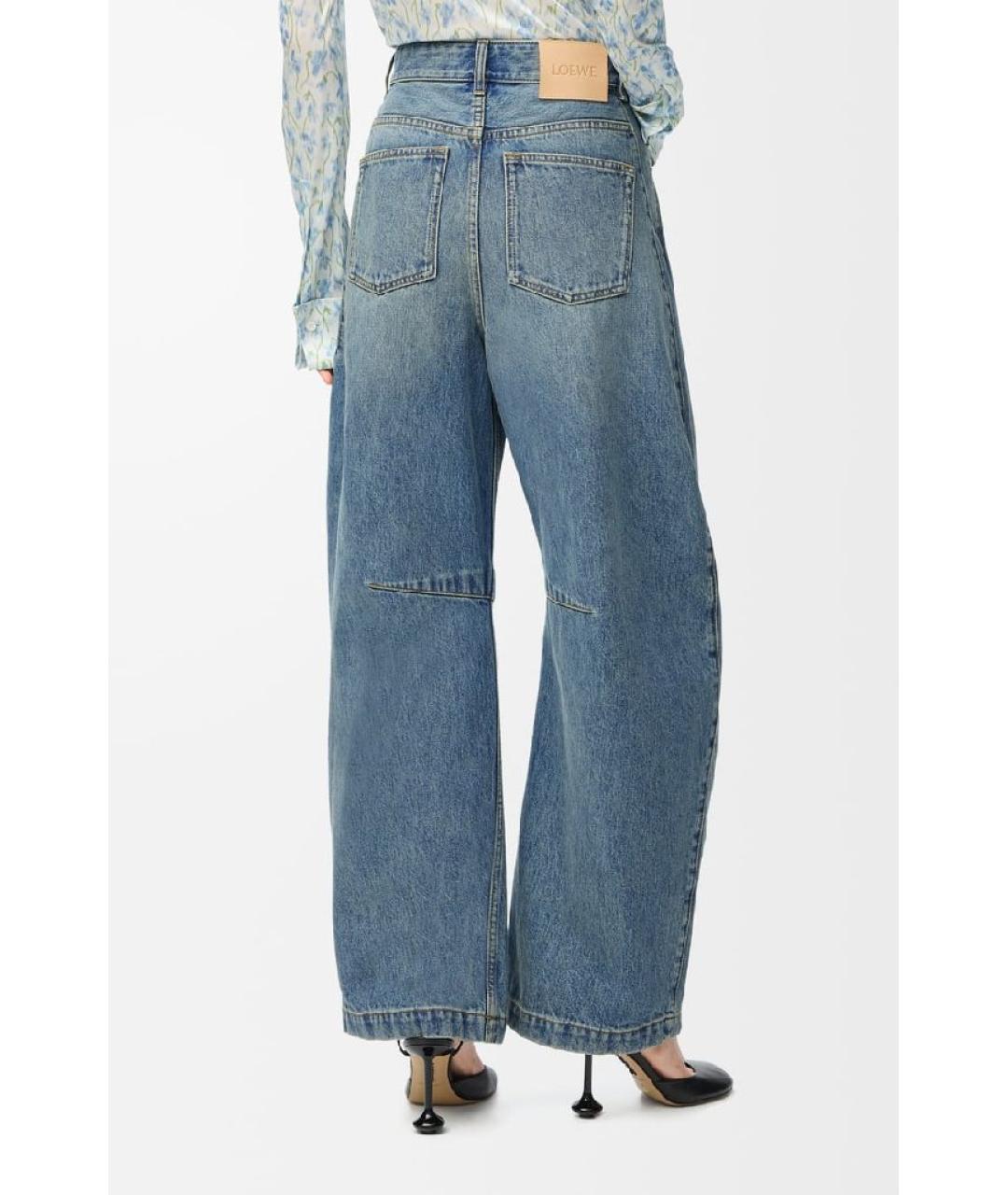 LOEWE Голубые хлопковые прямые джинсы, фото 4