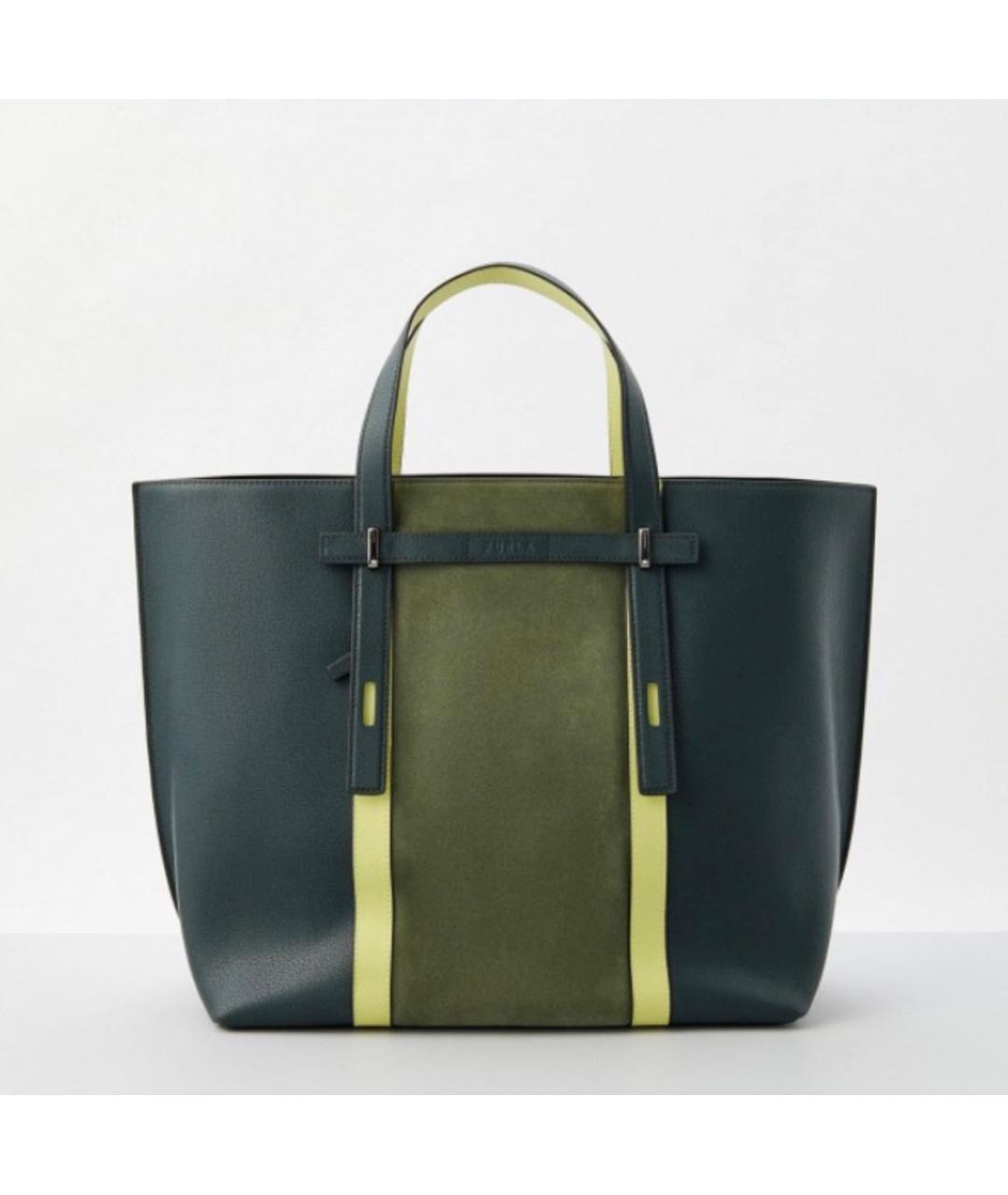 FURLA Зеленая кожаная сумка тоут, фото 7