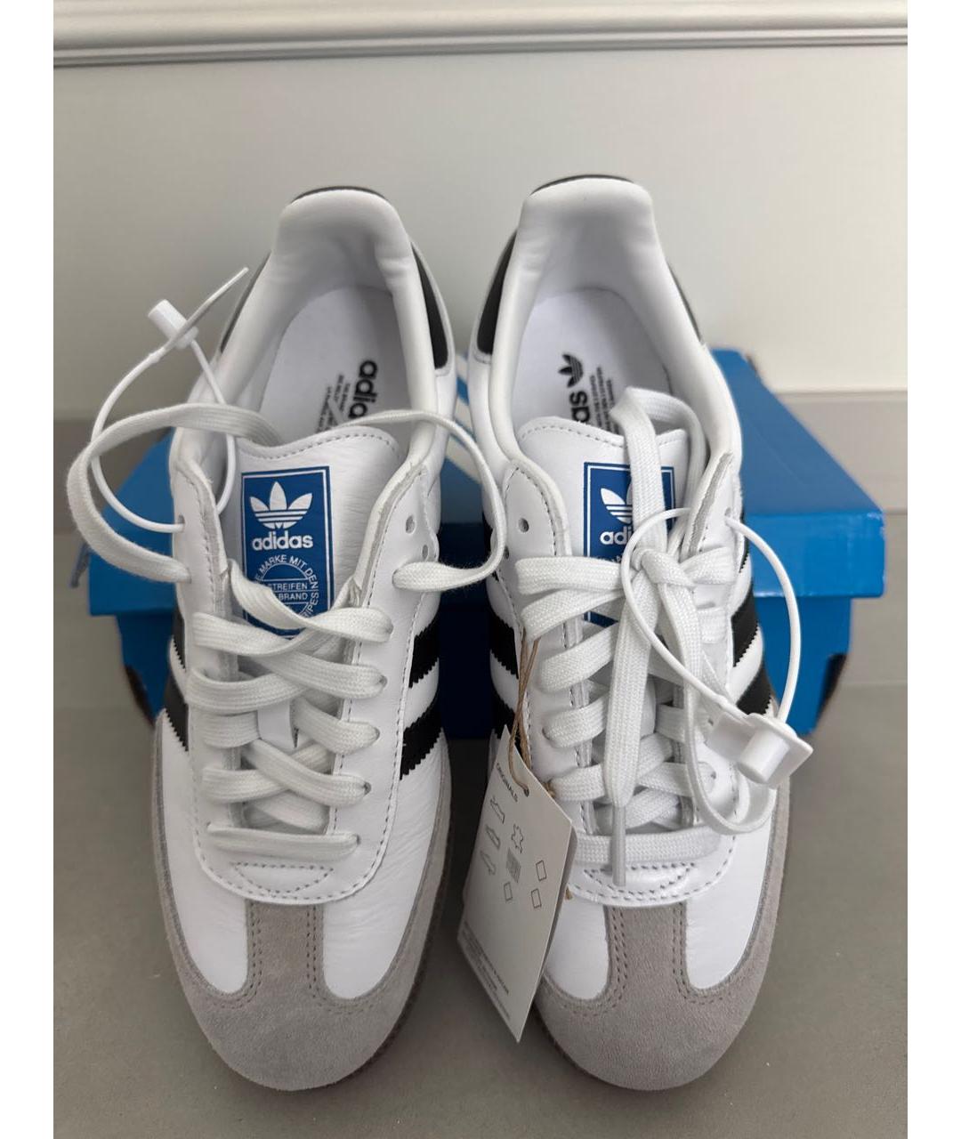 ADIDAS Белые кожаные кеды, фото 2