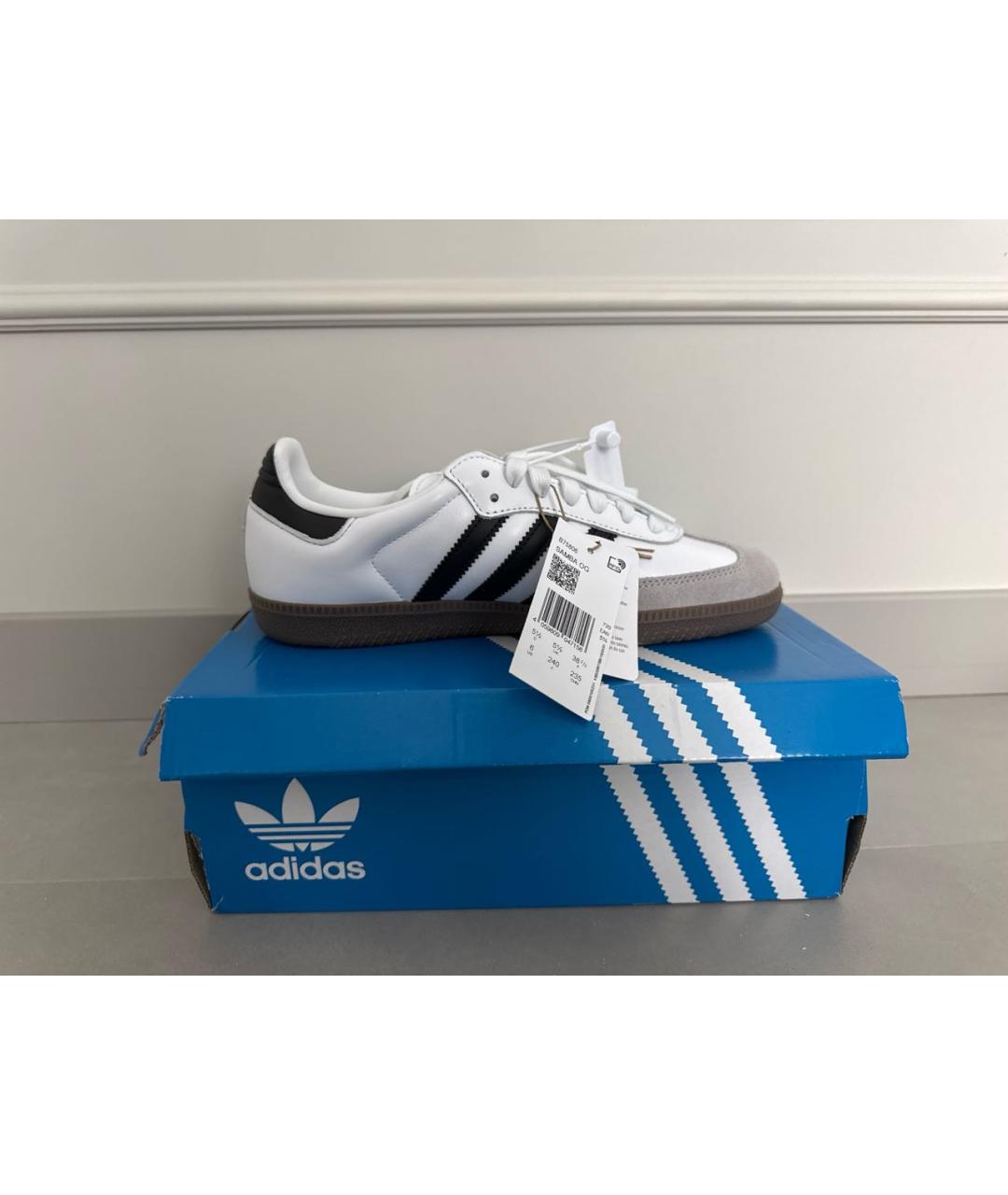 ADIDAS Белые кожаные кеды, фото 4