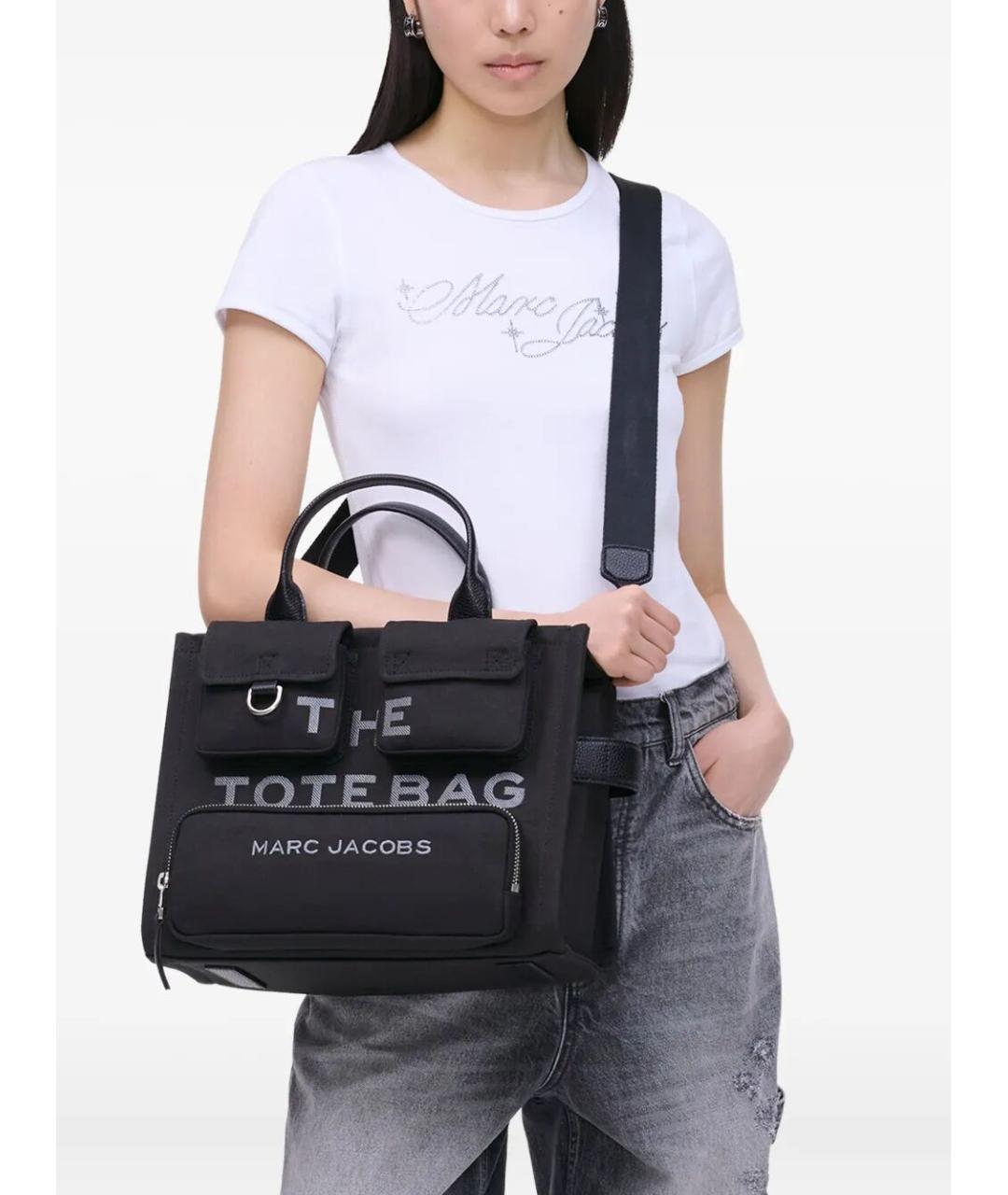 MARC JACOBS Черная тканевая сумка тоут, фото 3