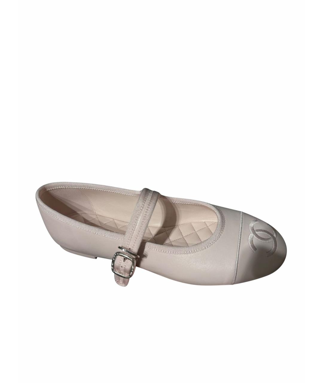 CHANEL Розовые кожаные балетки, фото 1