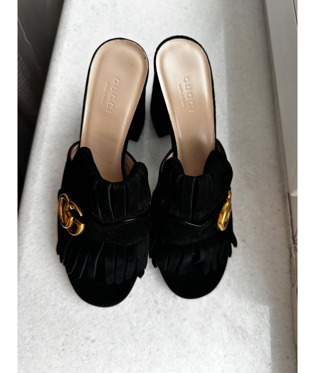 GUCCI Черные кожаные мюли, фото 2