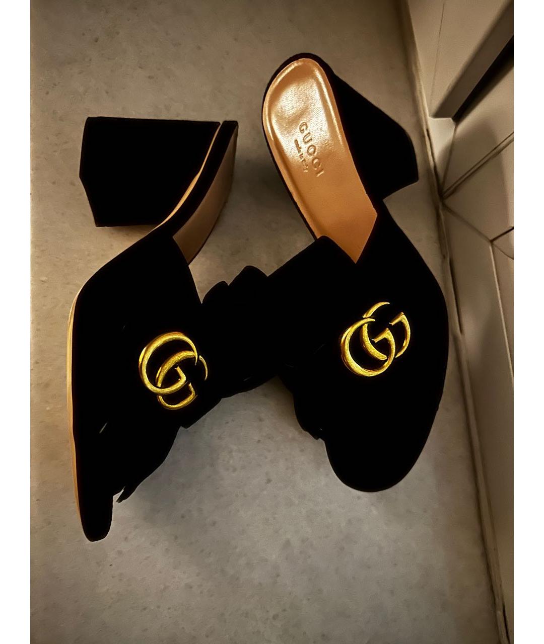 GUCCI Черные кожаные мюли, фото 4