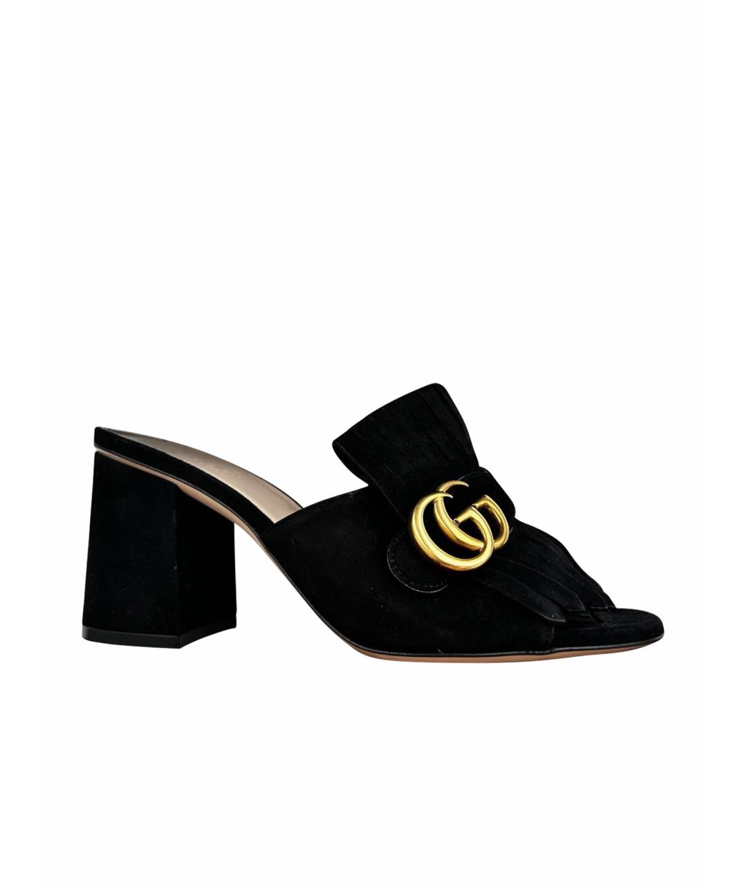 GUCCI Черные кожаные мюли, фото 5