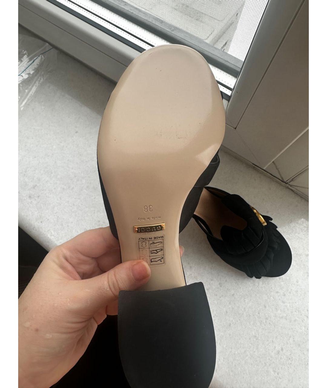 GUCCI Черные кожаные мюли, фото 3