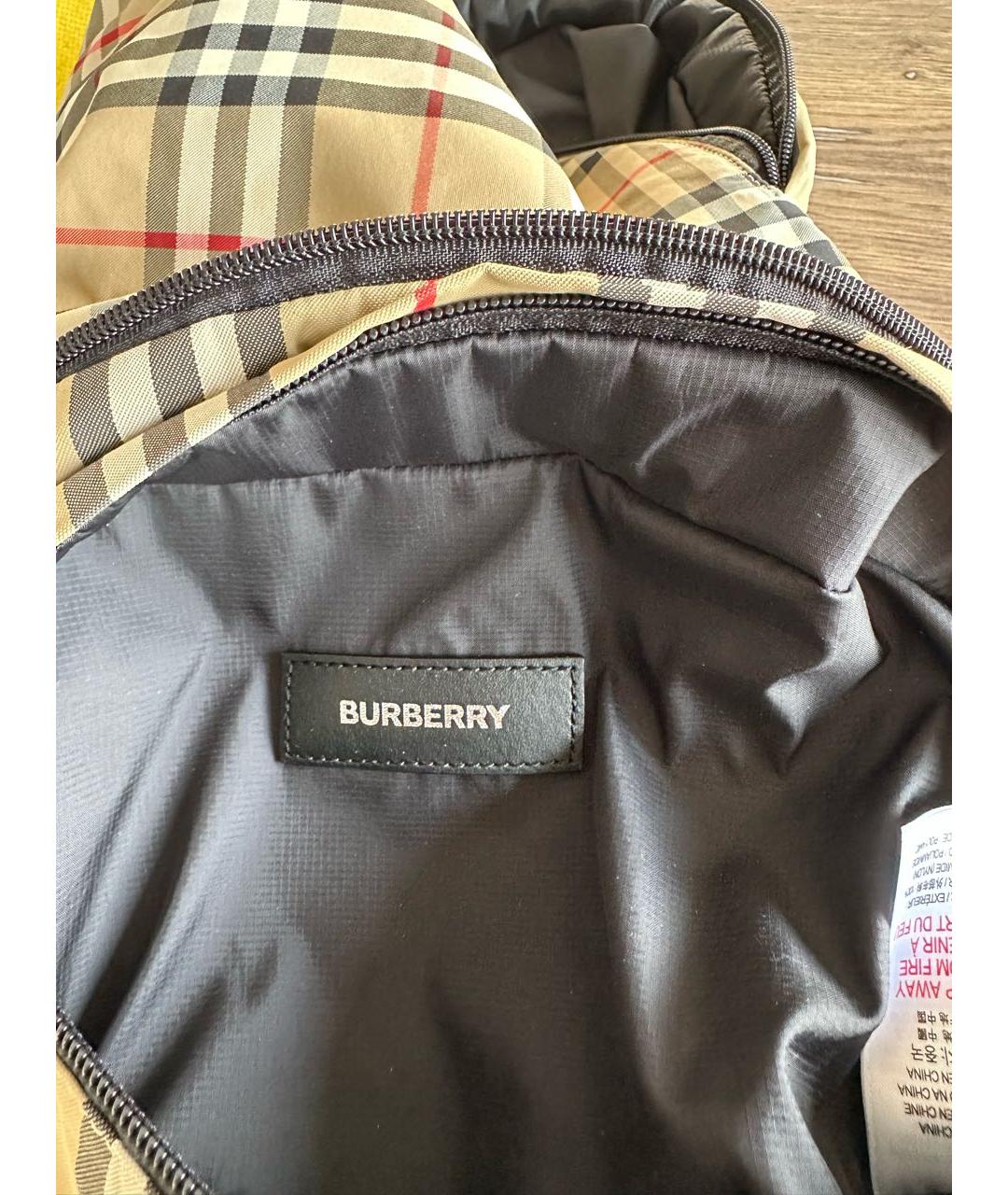 BURBERRY Бежевый тканевый рюкзак, фото 4