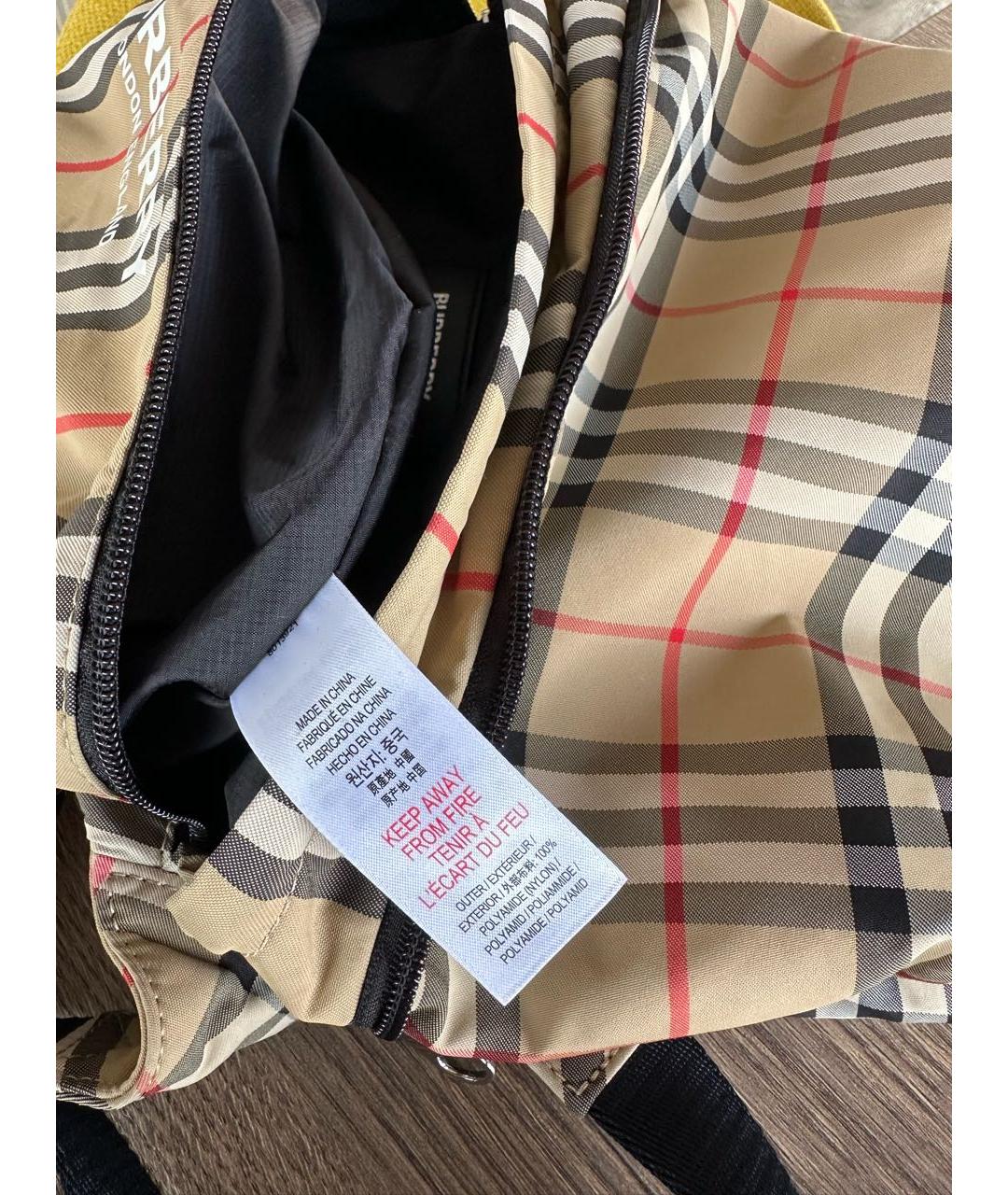 BURBERRY Бежевый тканевый рюкзак, фото 7