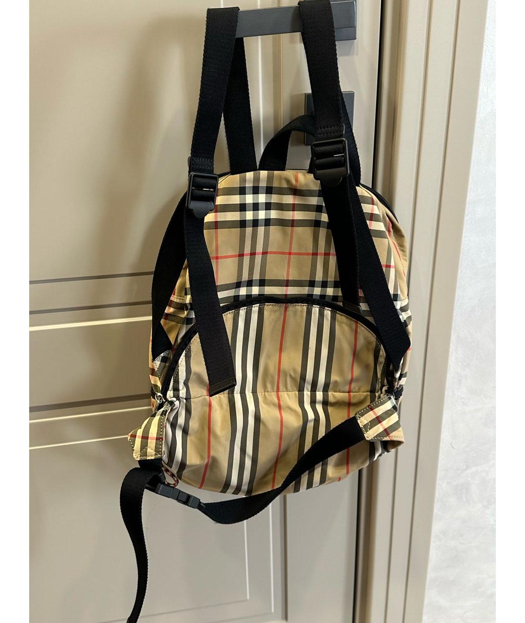 BURBERRY Бежевый тканевый рюкзак, фото 2