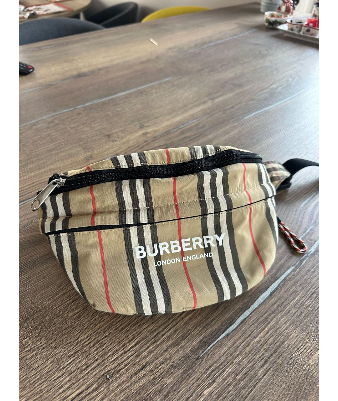 BURBERRY Бежевый тканевый рюкзак, фото 5