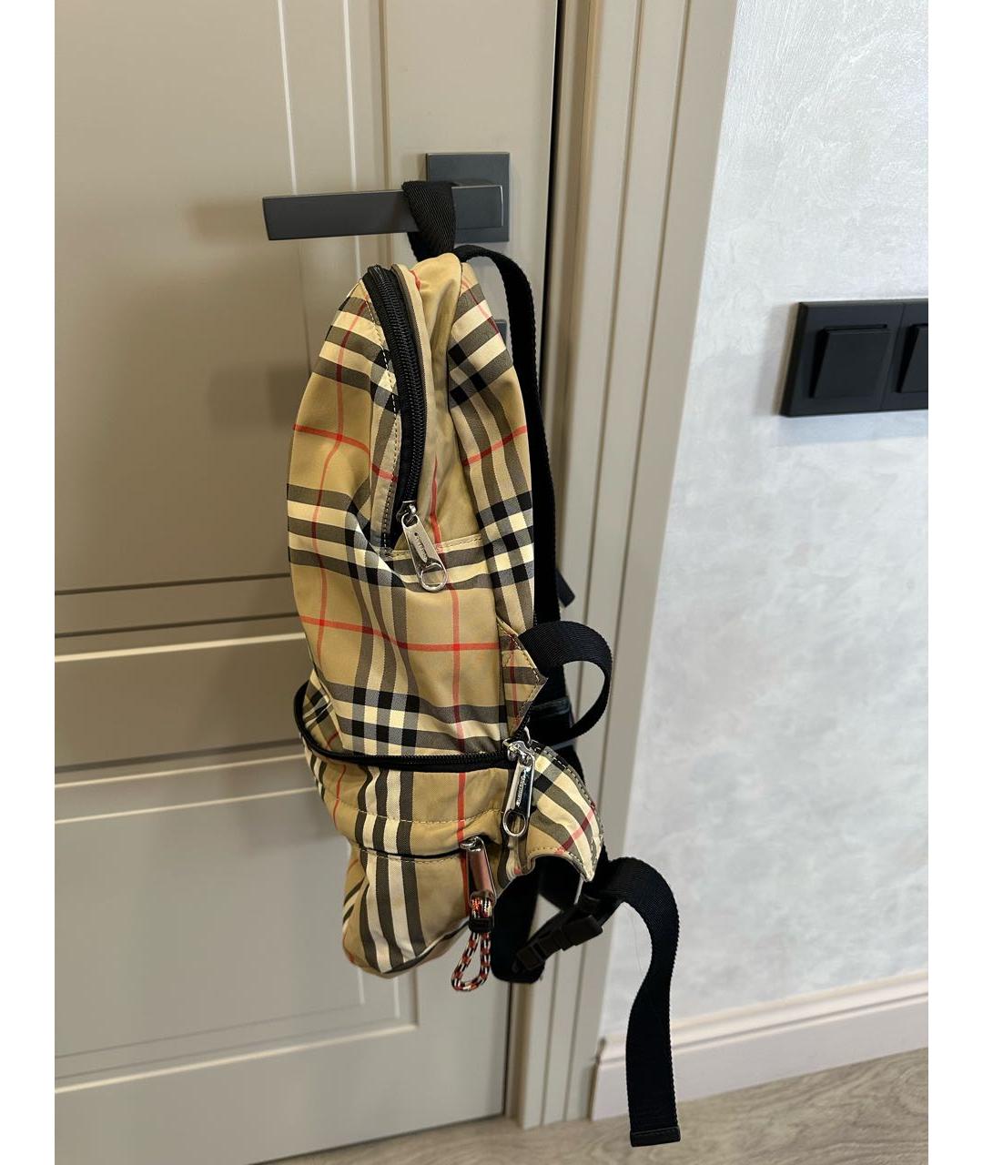 BURBERRY Бежевый тканевый рюкзак, фото 3