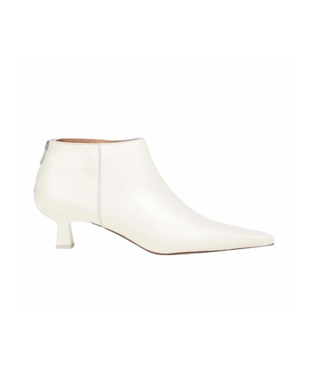 GANNI Бежевые кожаные ботильоны, фото 1