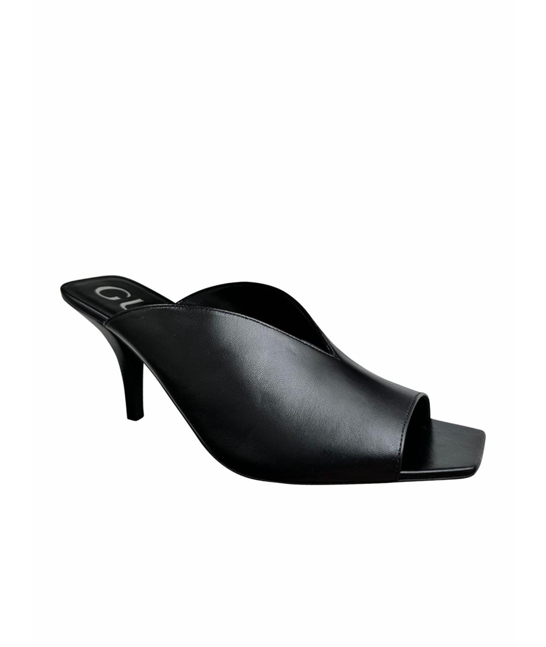 GUCCI Черные кожаные мюли, фото 1