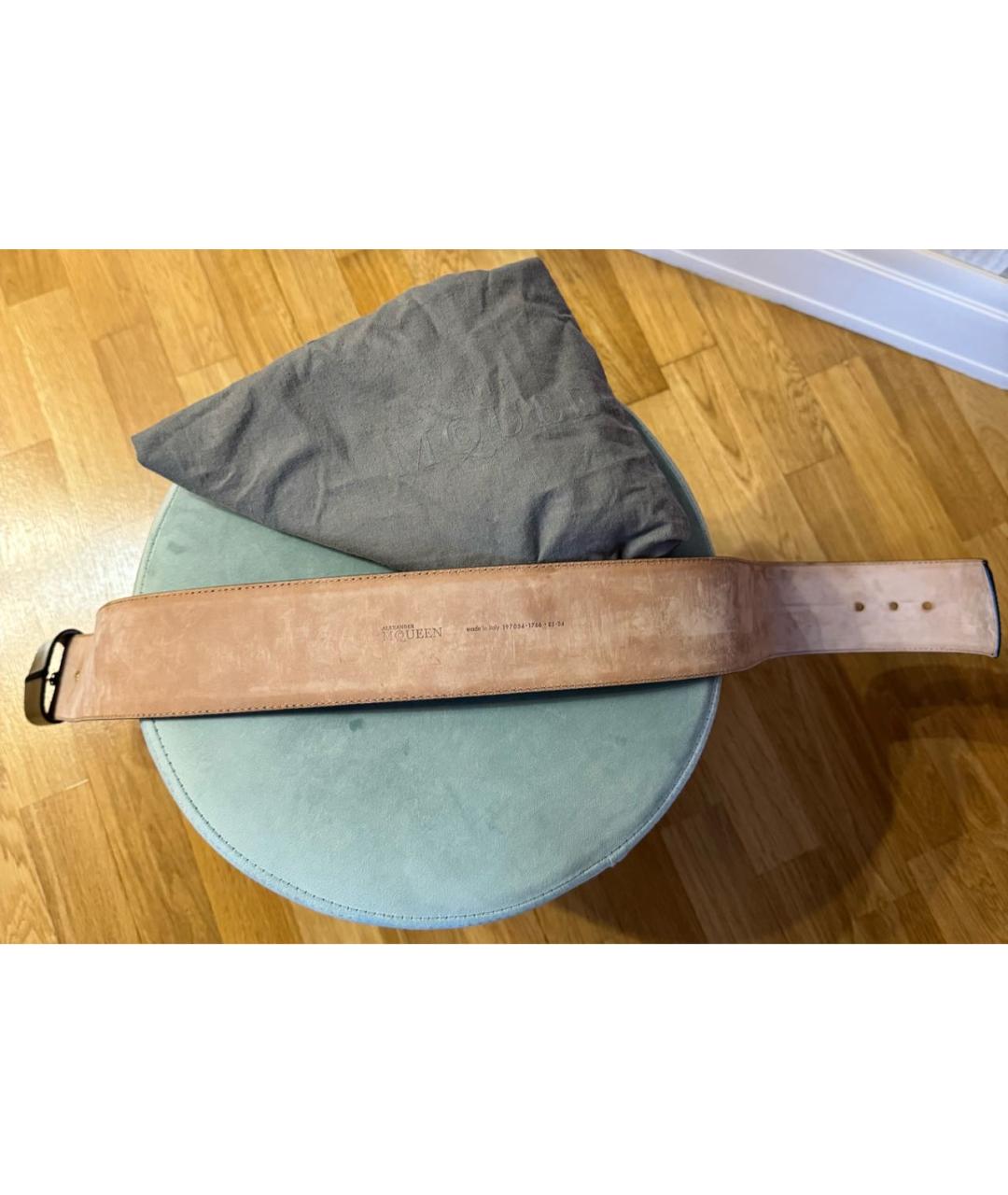 ALEXANDER MCQUEEN Черный кожаный ремень, фото 5