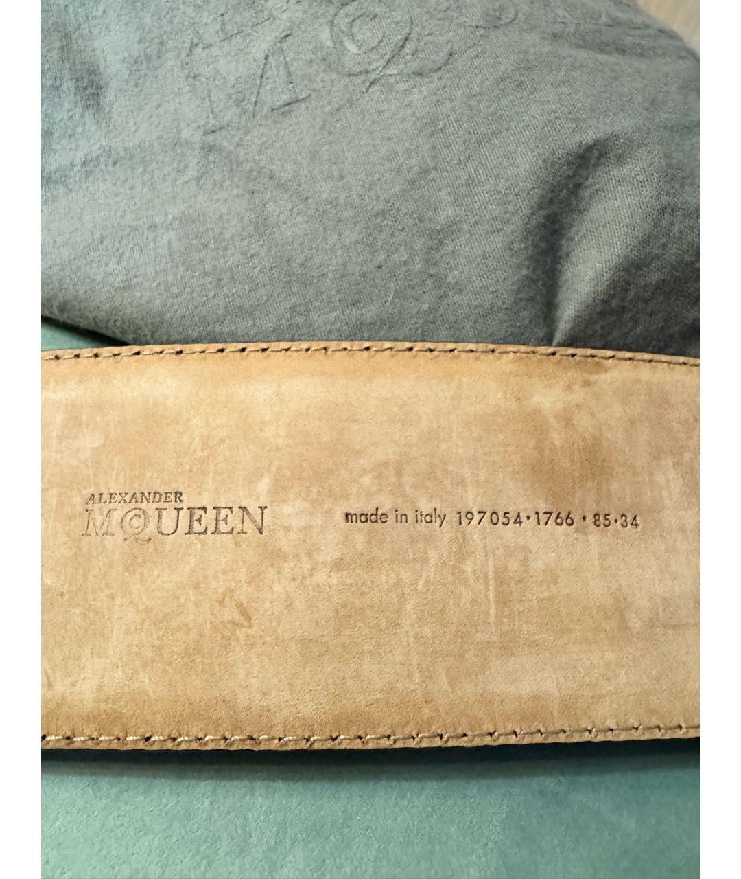 ALEXANDER MCQUEEN Черный кожаный ремень, фото 4