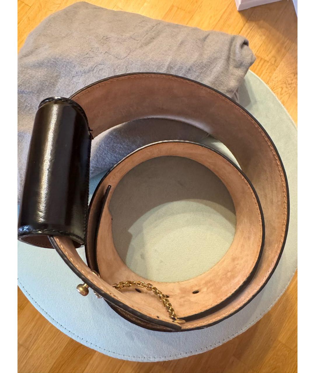 ALEXANDER MCQUEEN Черный кожаный ремень, фото 3