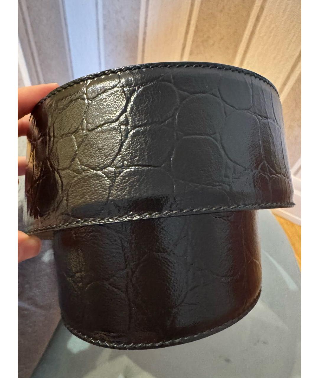 ALEXANDER MCQUEEN Черный кожаный ремень, фото 6