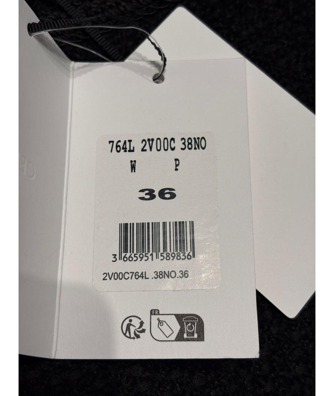 CELINE Черный твидовый жакет/пиджак, фото 4