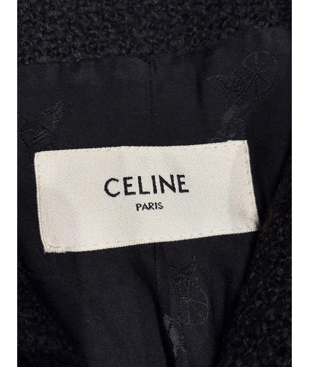 CELINE Черный твидовый жакет/пиджак, фото 3