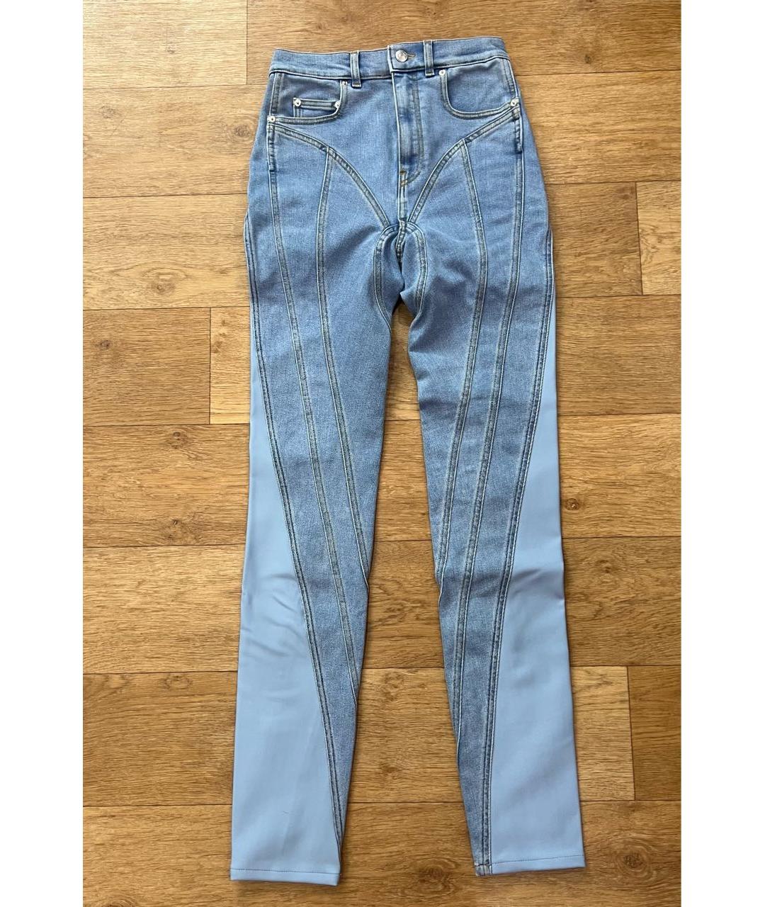 MUGLER Голубые джинсы слим, фото 8
