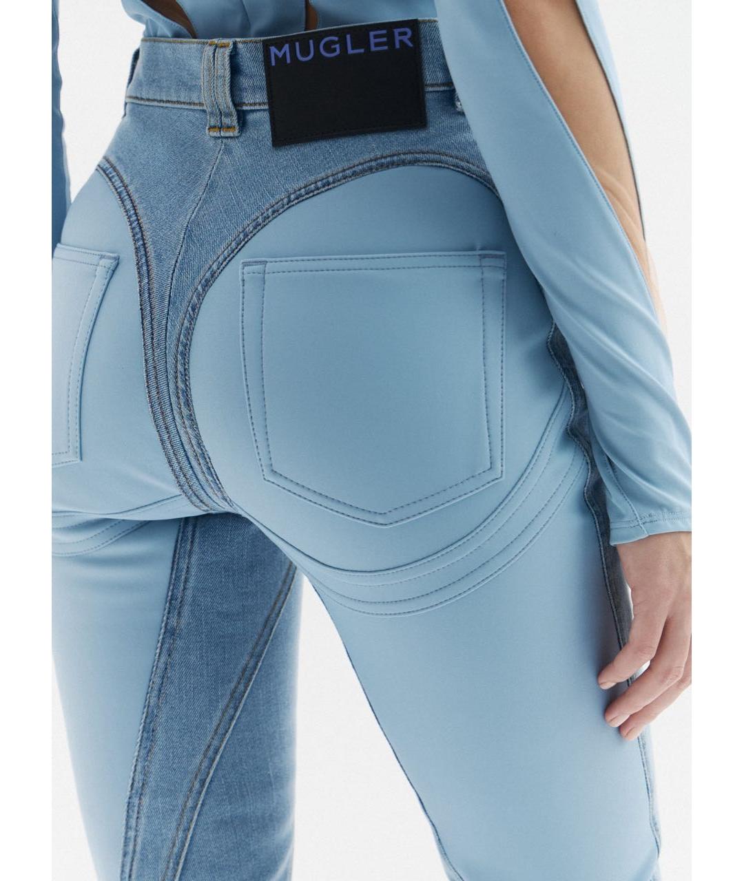 MUGLER Голубые джинсы слим, фото 7