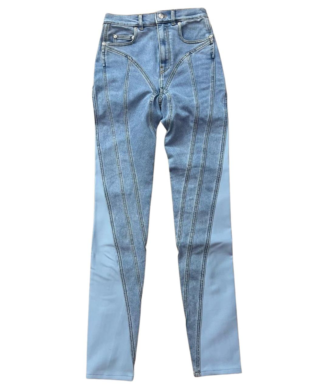 MUGLER Голубые джинсы слим, фото 9