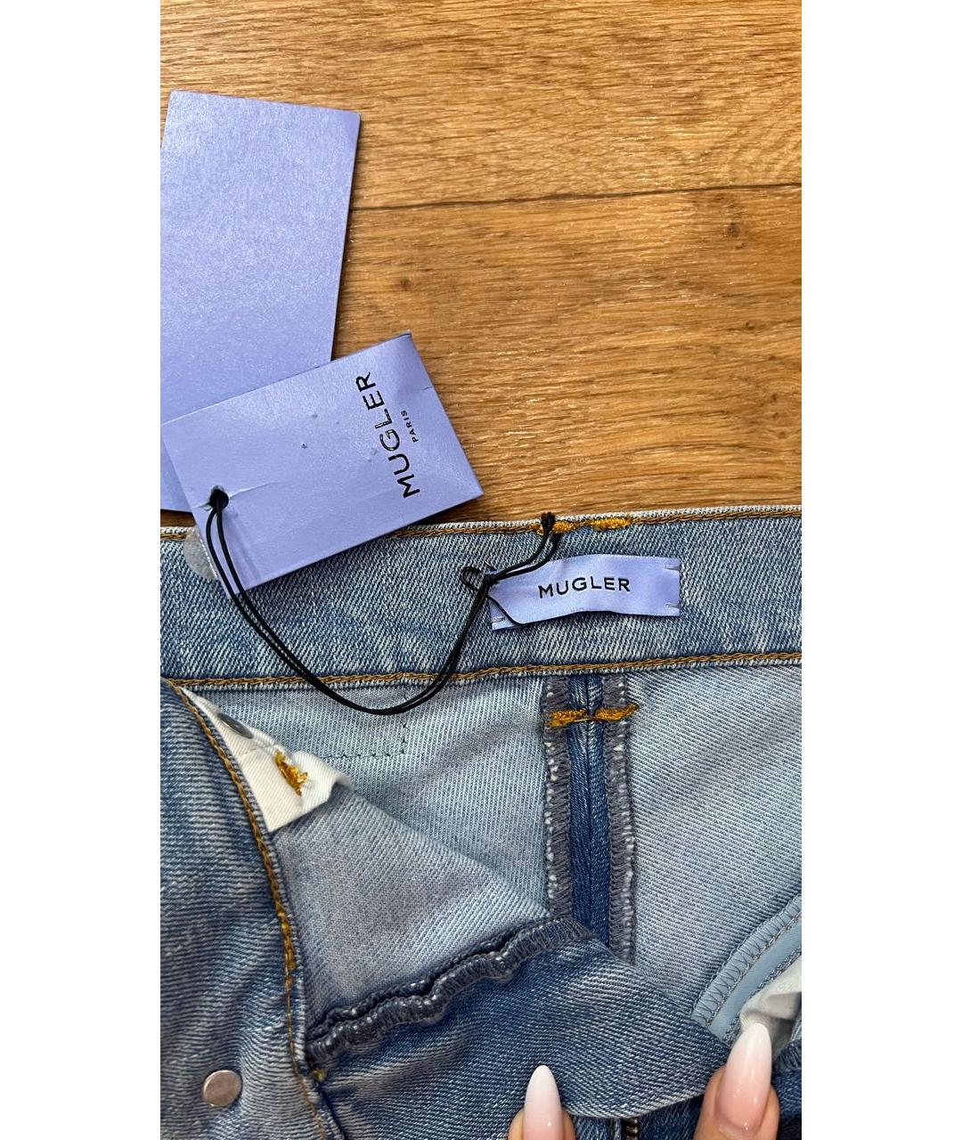 MUGLER Голубые джинсы слим, фото 3
