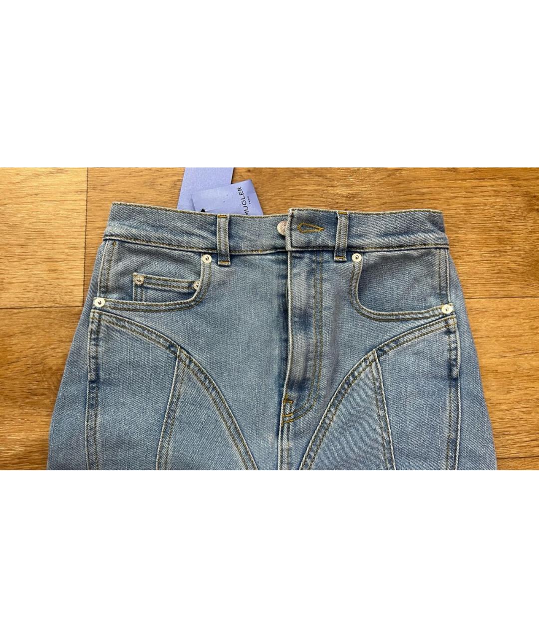 MUGLER Голубые джинсы слим, фото 4