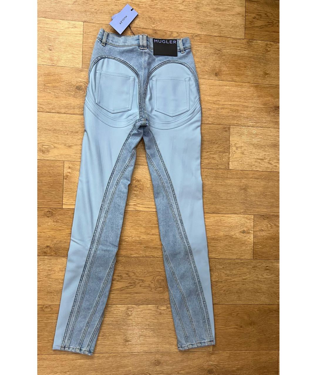 MUGLER Голубые джинсы слим, фото 2