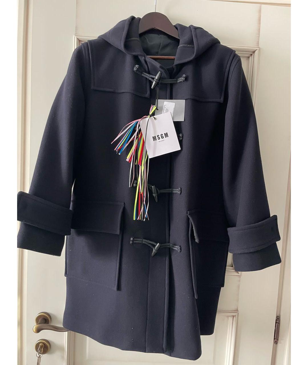 MSGM Темно-синее шерстяное пальто, фото 9