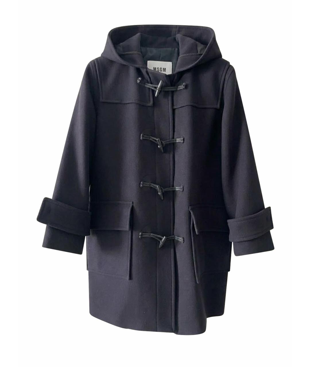 MSGM Темно-синее шерстяное пальто, фото 1