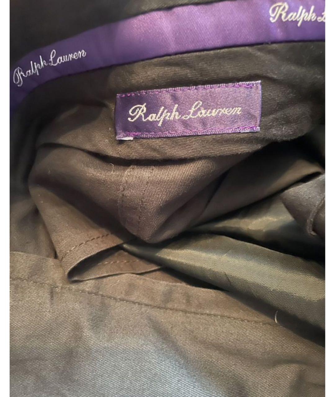 RALPH LAUREN Антрацитовые вискозные классические брюки, фото 3