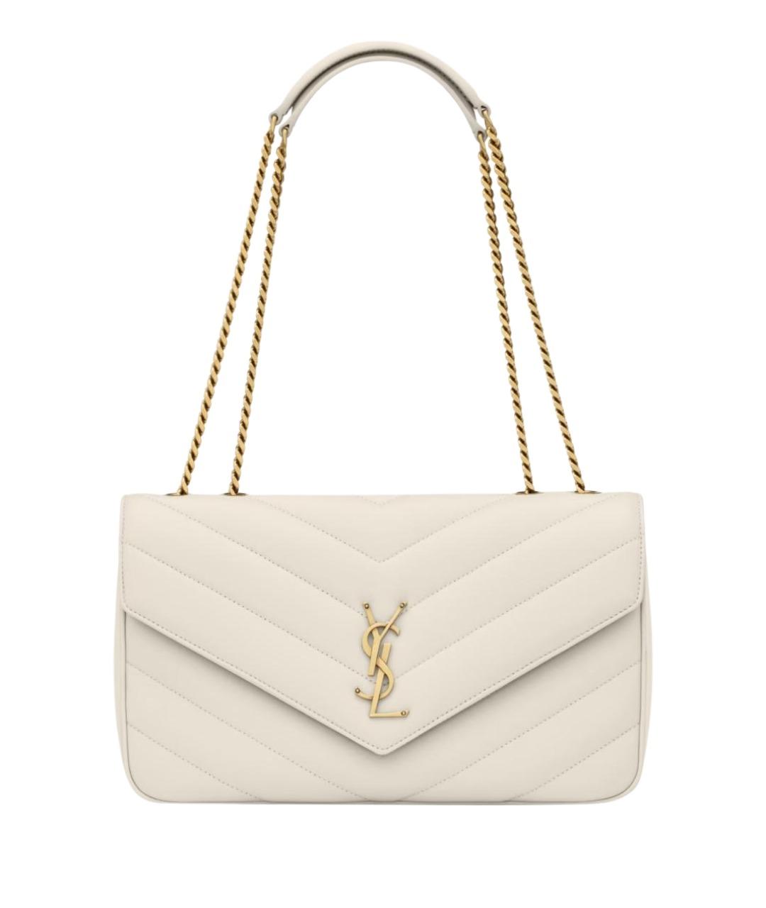 SAINT LAURENT Белая кожаная сумка через плечо, фото 1