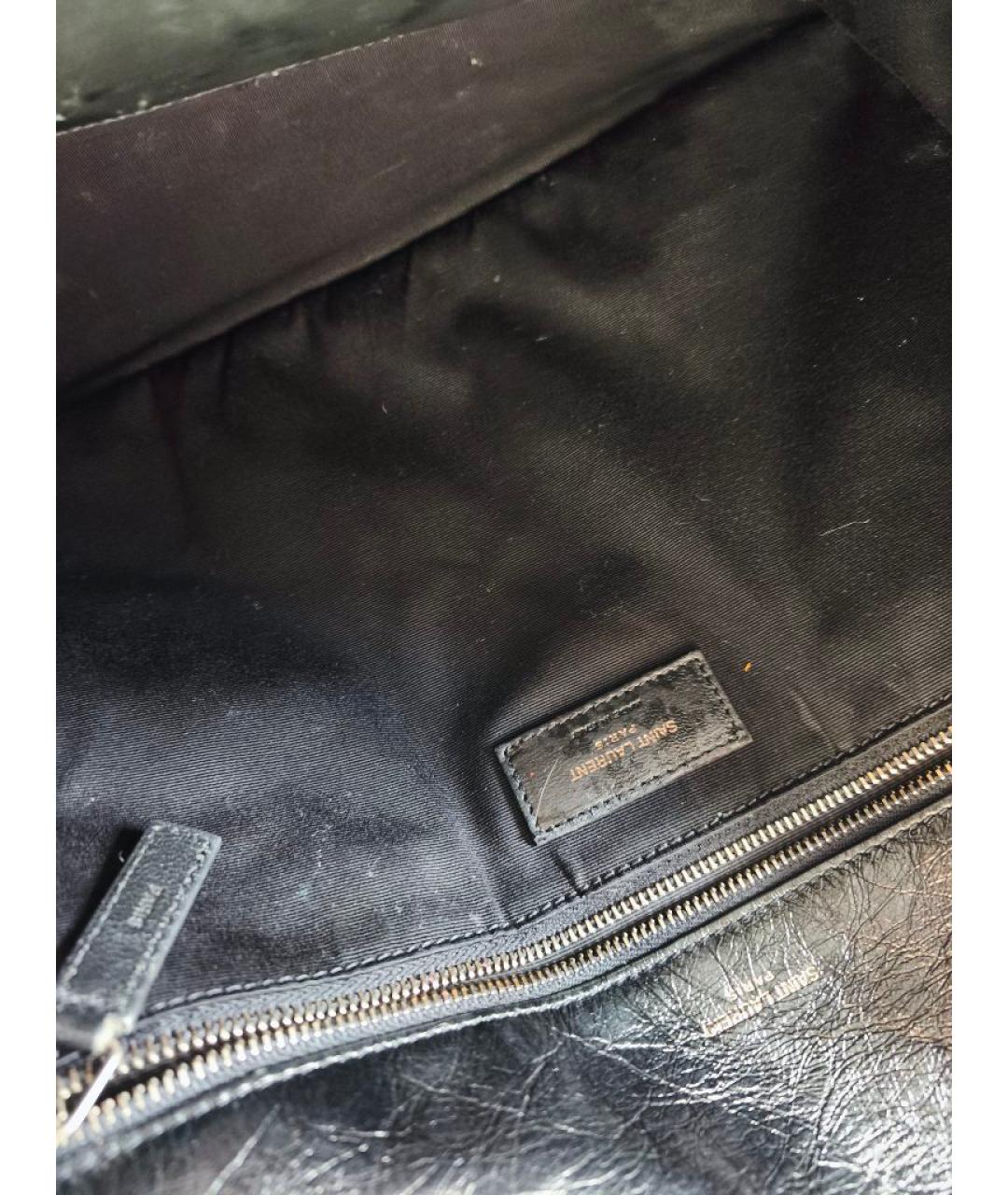 SAINT LAURENT Черная кожаная сумка через плечо, фото 8