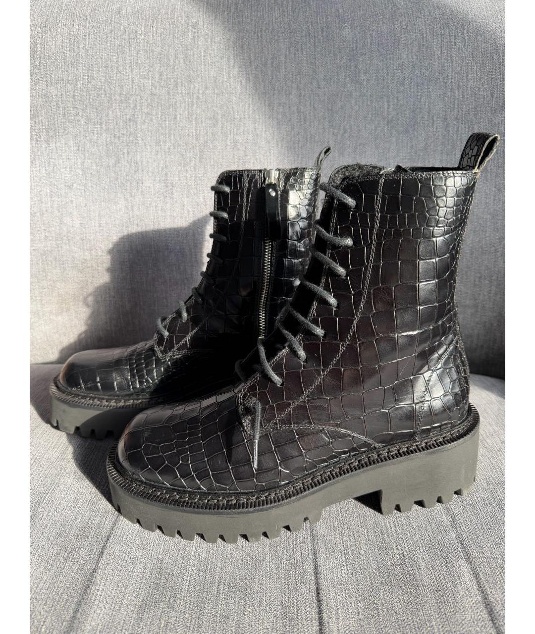 VIC MATIE Черные кожаные ботинки, фото 3