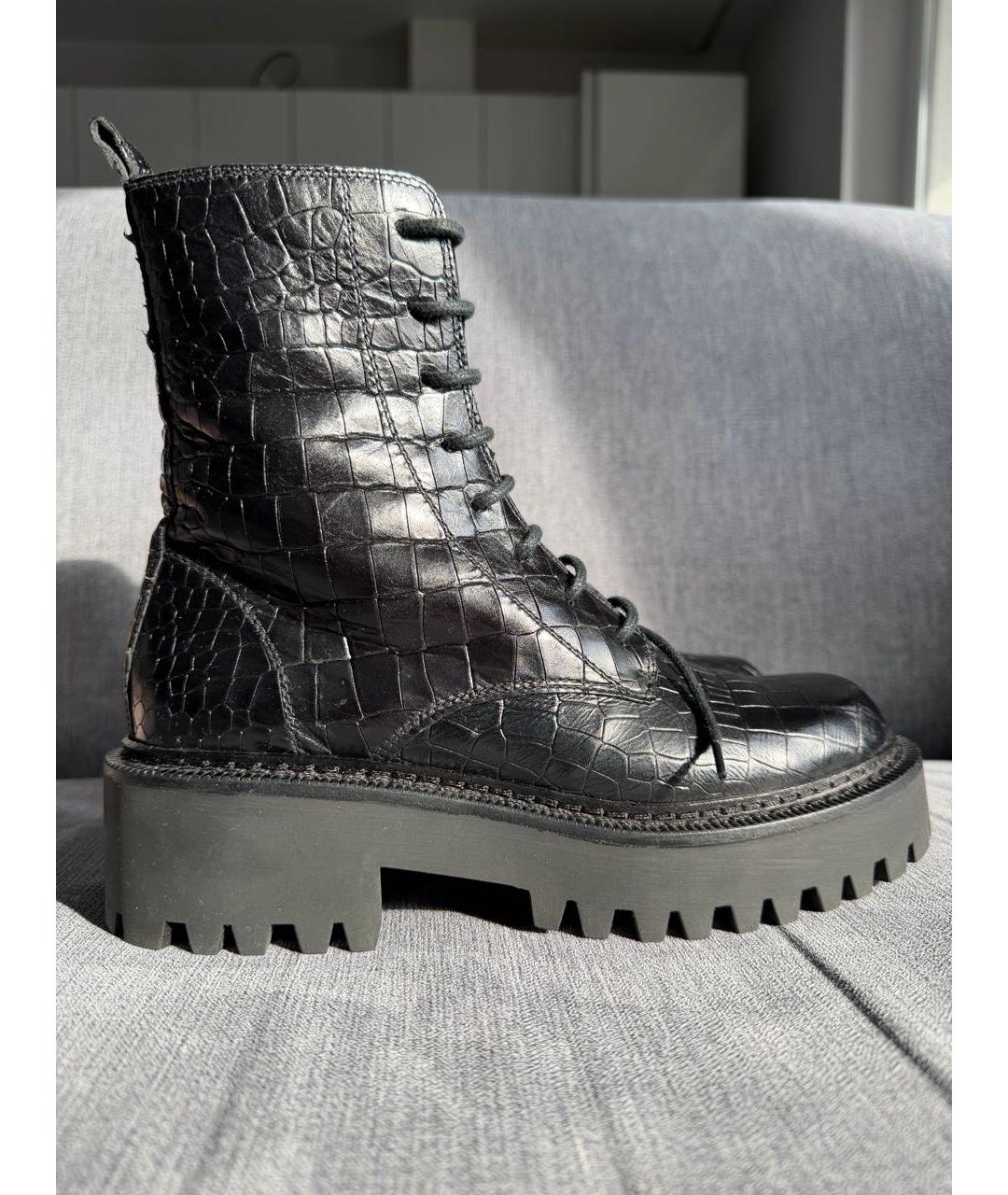 VIC MATIE Черные кожаные ботинки, фото 4