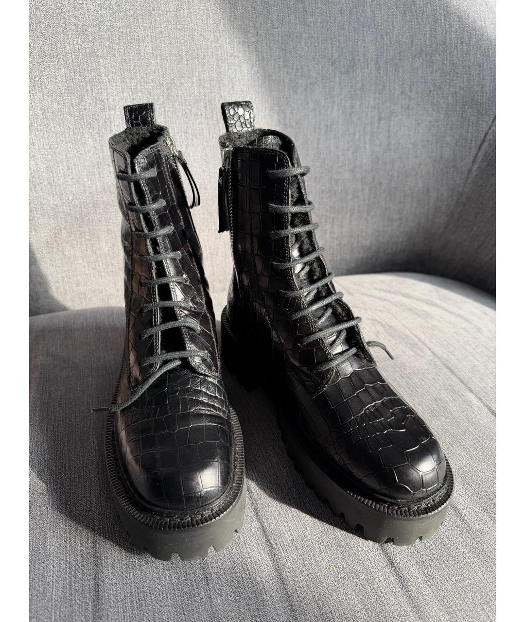 VIC MATIE Черные кожаные ботинки, фото 2