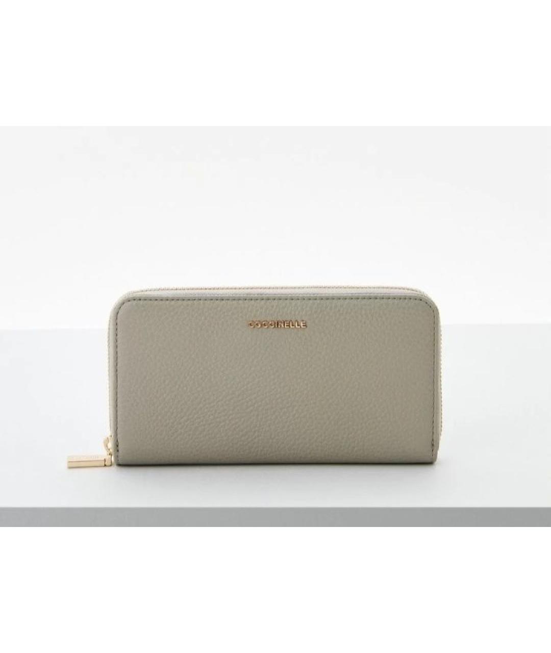 COCCINELLE Серый кожаный кошелек, фото 6