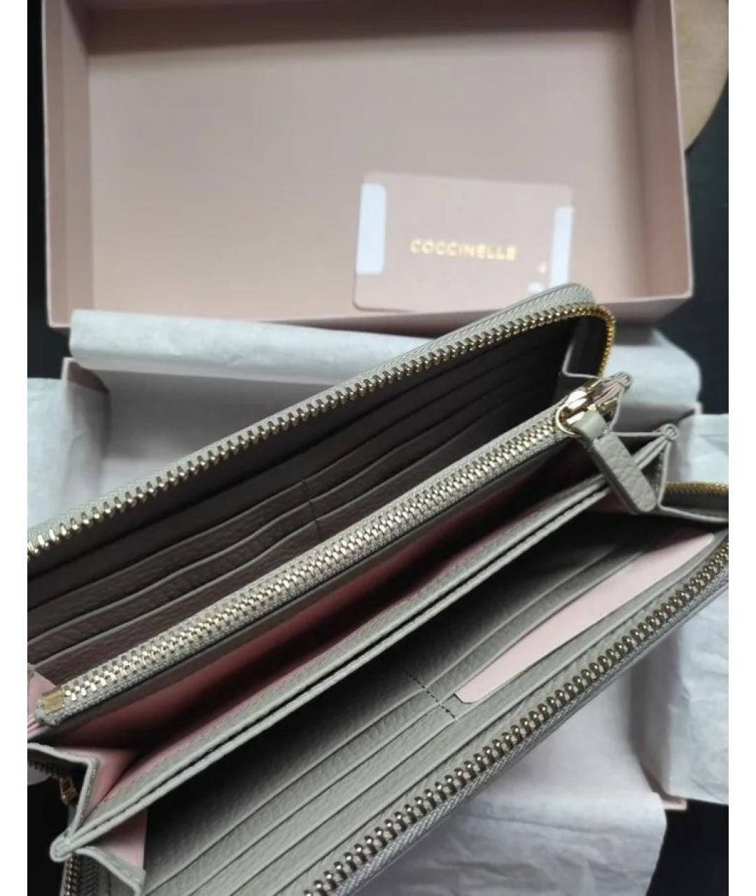 COCCINELLE Серый кожаный кошелек, фото 3