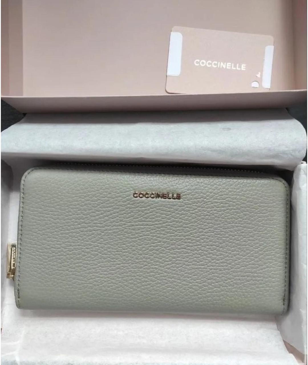 COCCINELLE Серый кожаный кошелек, фото 2