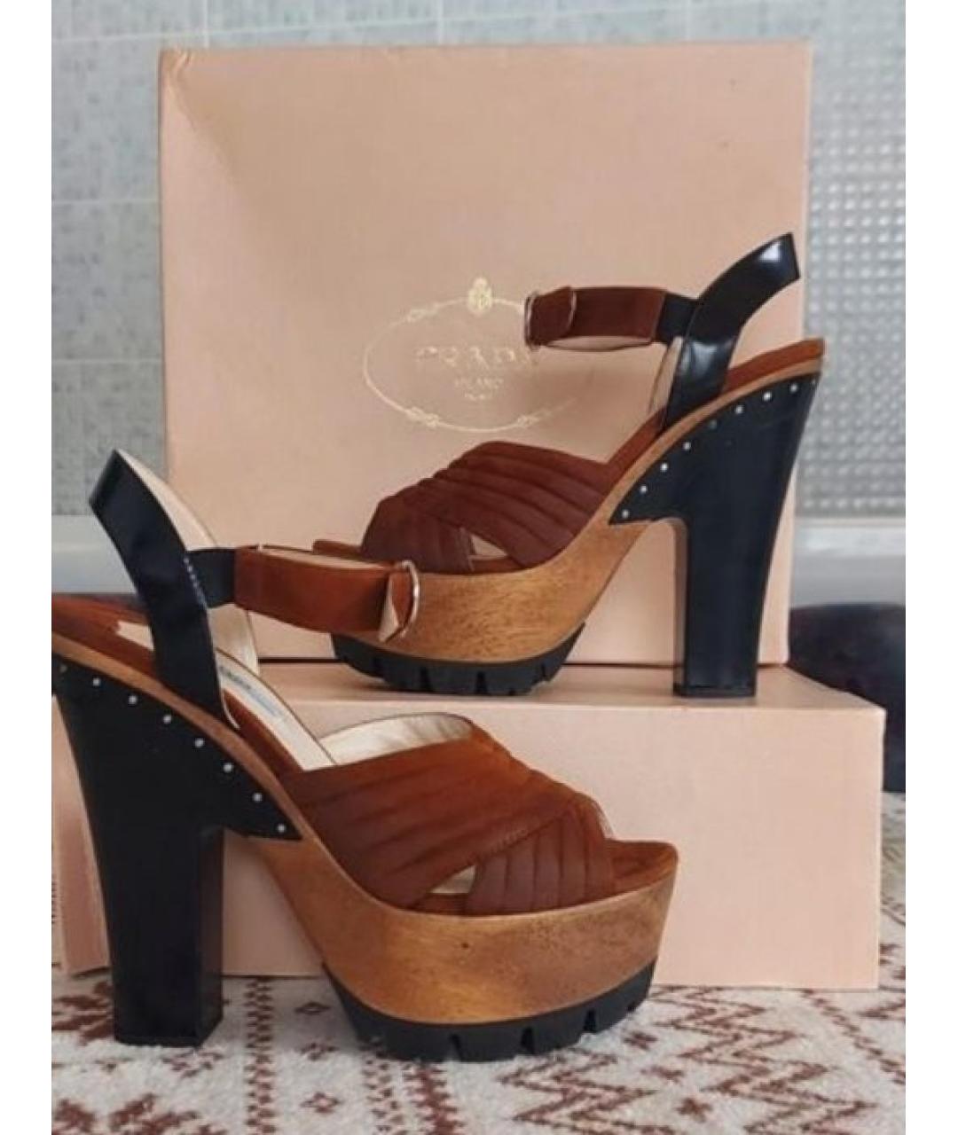 PRADA Мульти кожаные босоножки, фото 3