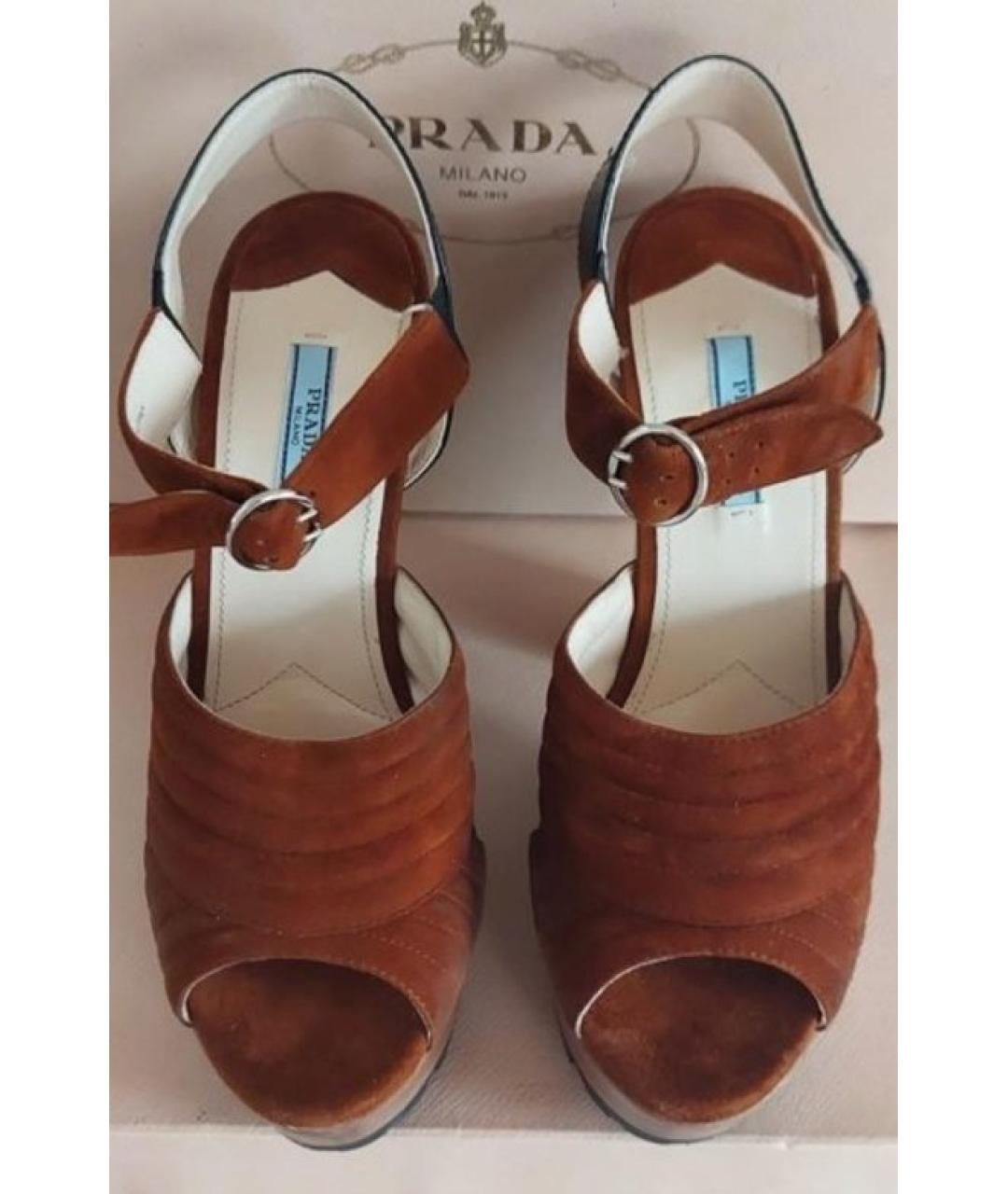 PRADA Мульти кожаные босоножки, фото 4