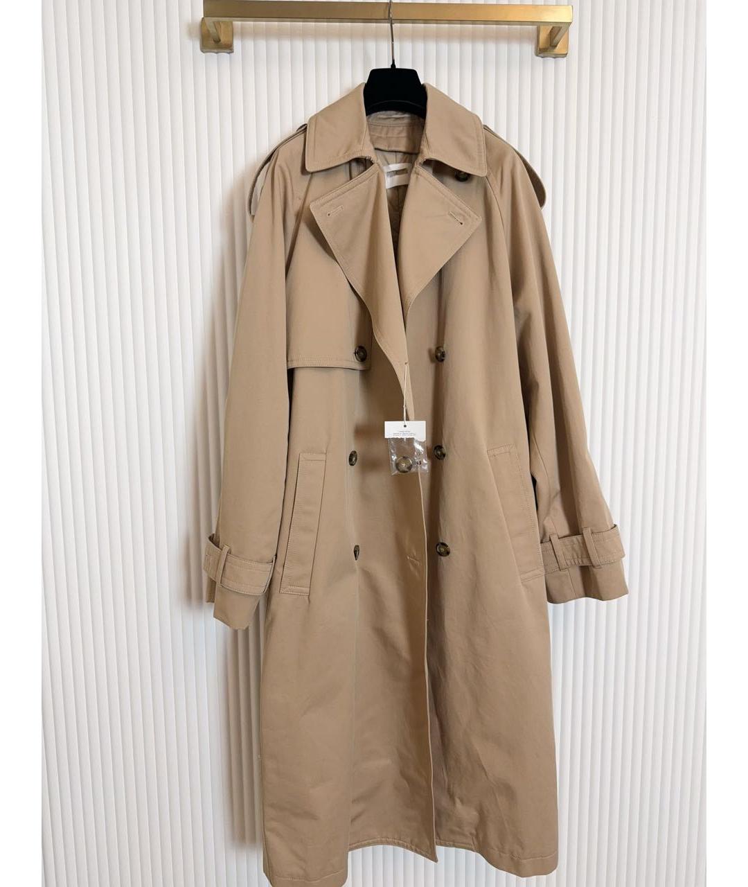 SPORTMAX Бежевый хлопковый тренч/плащ, фото 8