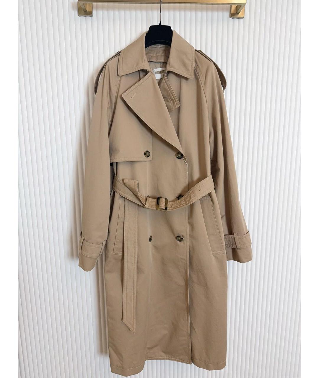 SPORTMAX Бежевый хлопковый тренч/плащ, фото 3