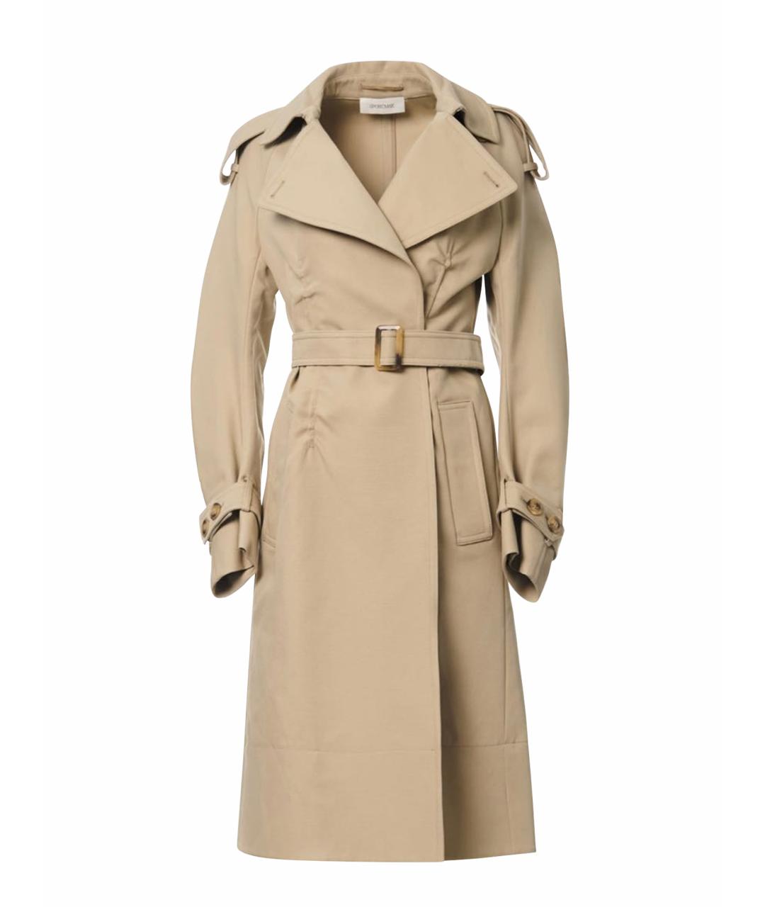 SPORTMAX Бежевый хлопковый тренч/плащ, фото 1