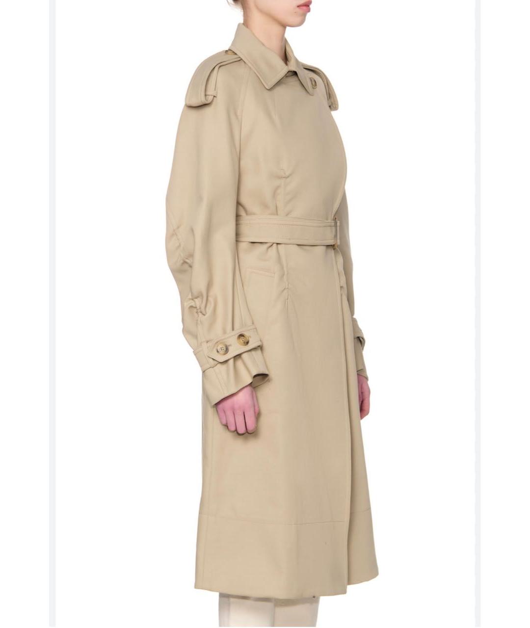 SPORTMAX Бежевый хлопковый тренч/плащ, фото 5