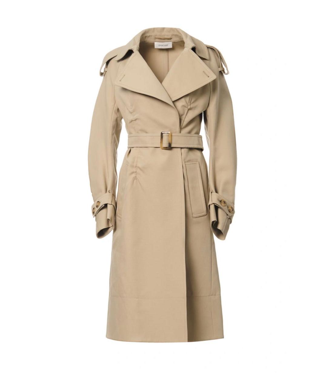 SPORTMAX Бежевый хлопковый тренч/плащ, фото 9