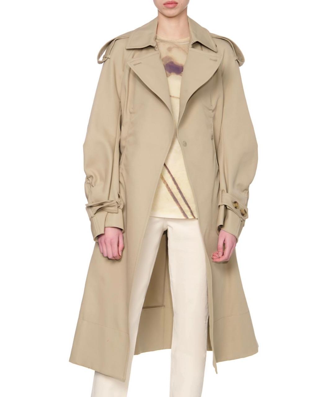 SPORTMAX Бежевый хлопковый тренч/плащ, фото 6
