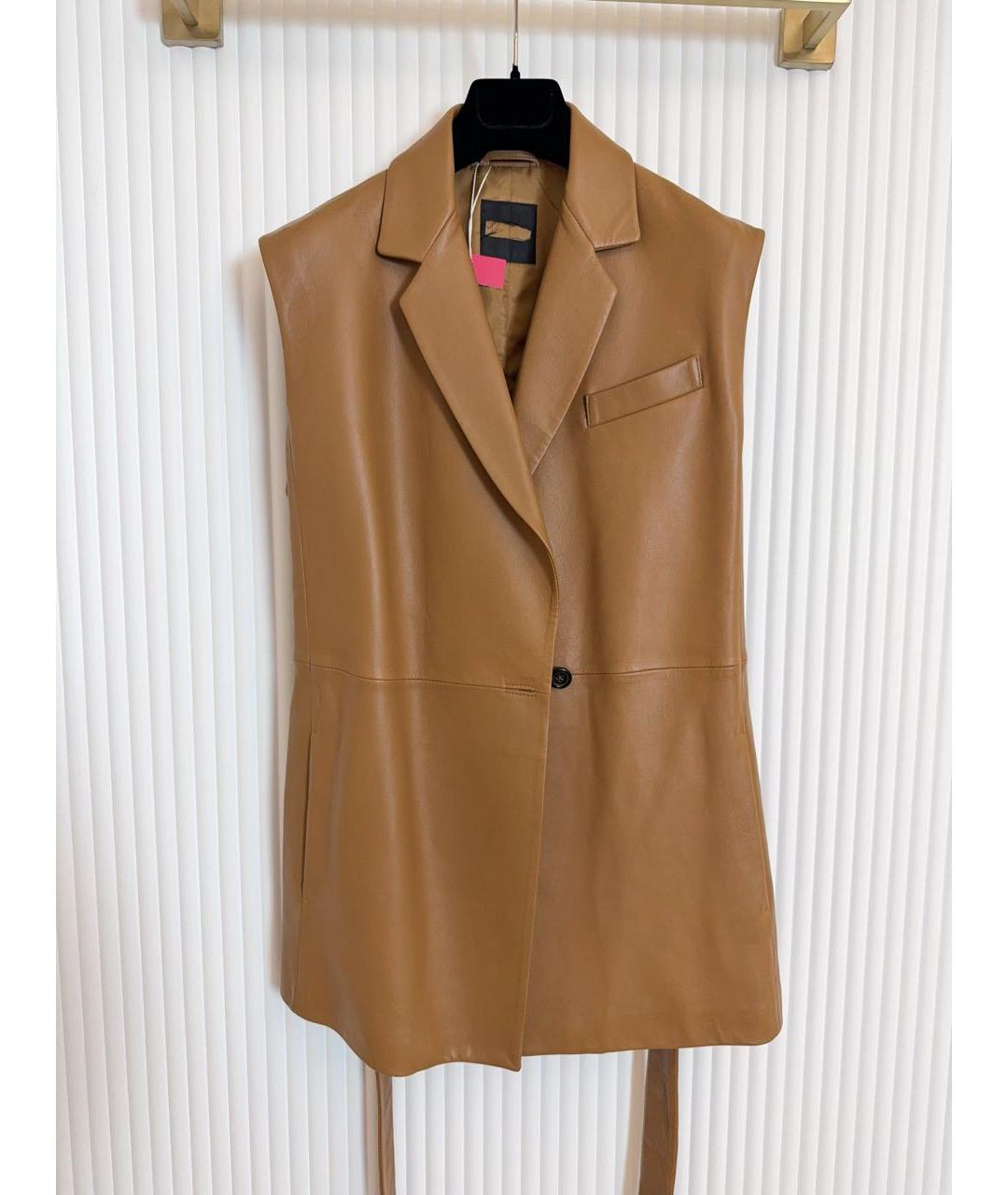 WEEKEND MAX MARA Оранжевый креповый жилет, фото 6