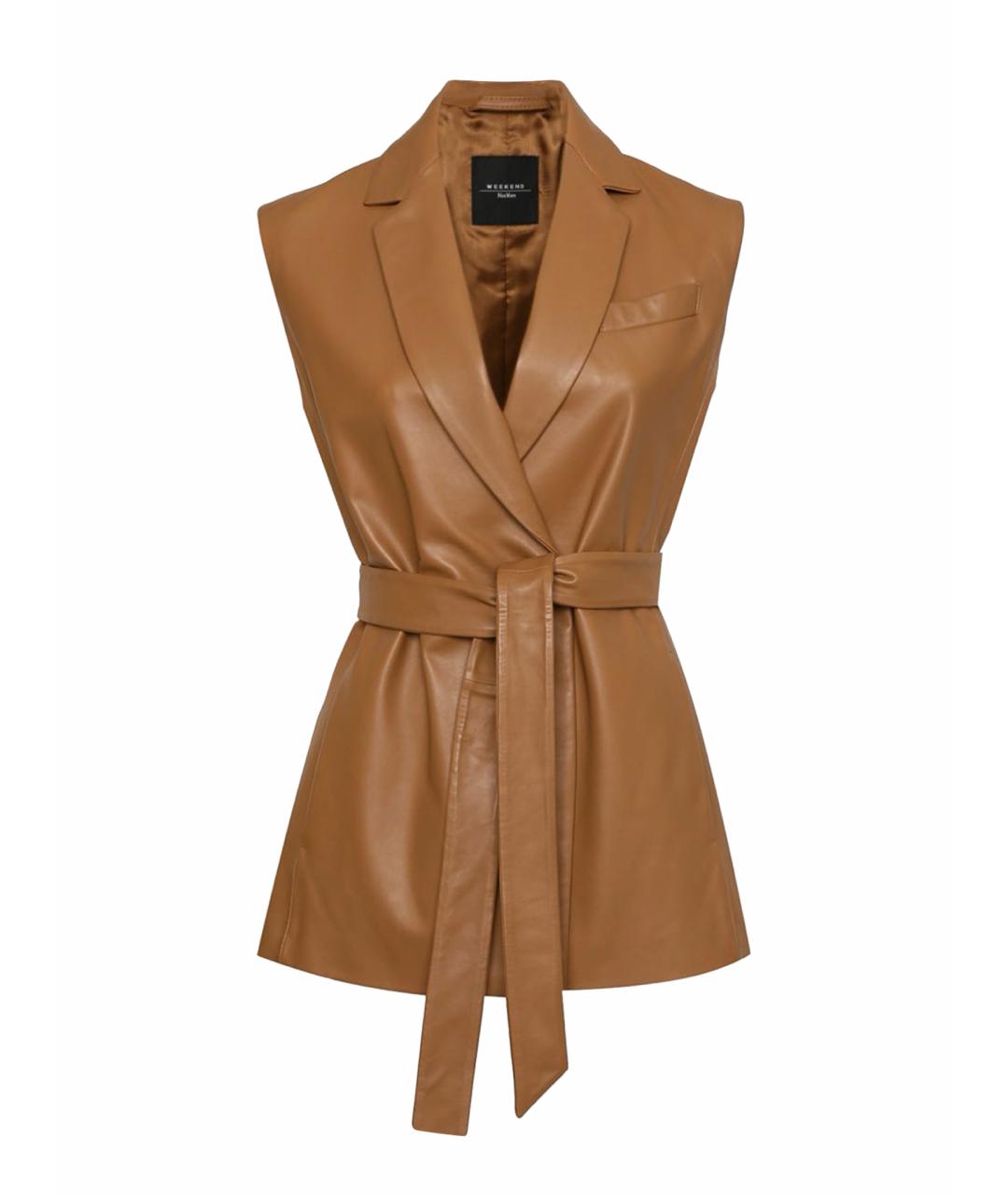 WEEKEND MAX MARA Оранжевый креповый жилет, фото 1